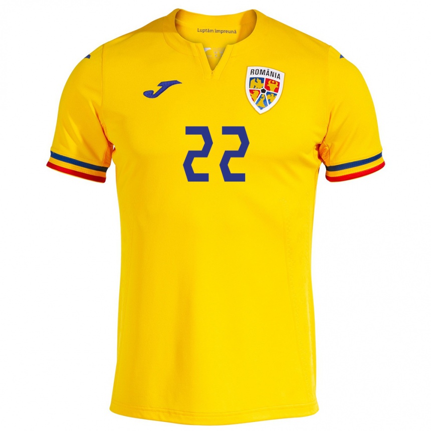 Gyermek Labdarúgás Románia Carmen Marcu #22 Sárga Hazai Jersey 24-26 Mez Póló Ing