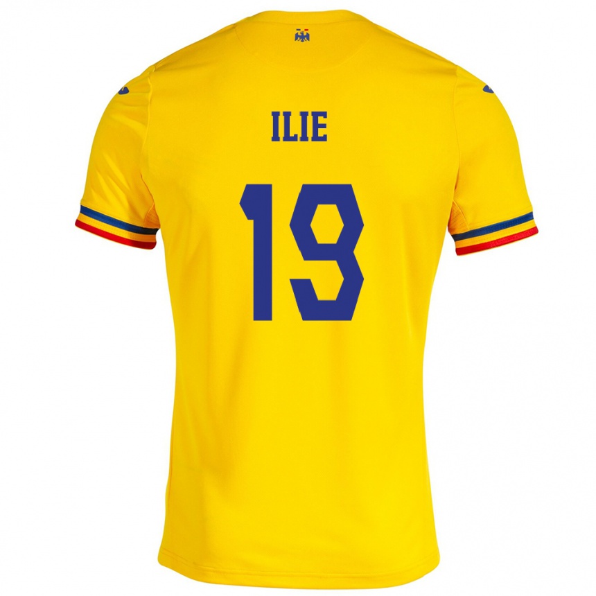 Gyermek Labdarúgás Románia Rareș Ilie #19 Sárga Hazai Jersey 24-26 Mez Póló Ing