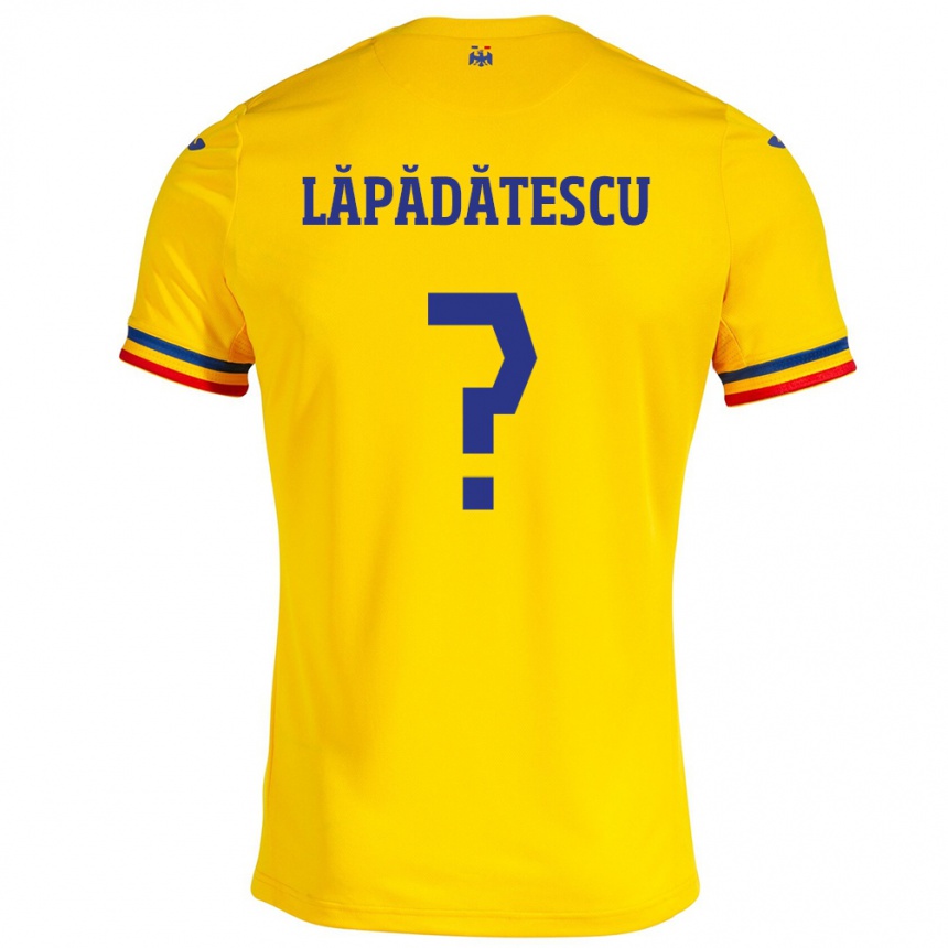 Gyermek Labdarúgás Románia Robert Lăpădătescu #0 Sárga Hazai Jersey 24-26 Mez Póló Ing