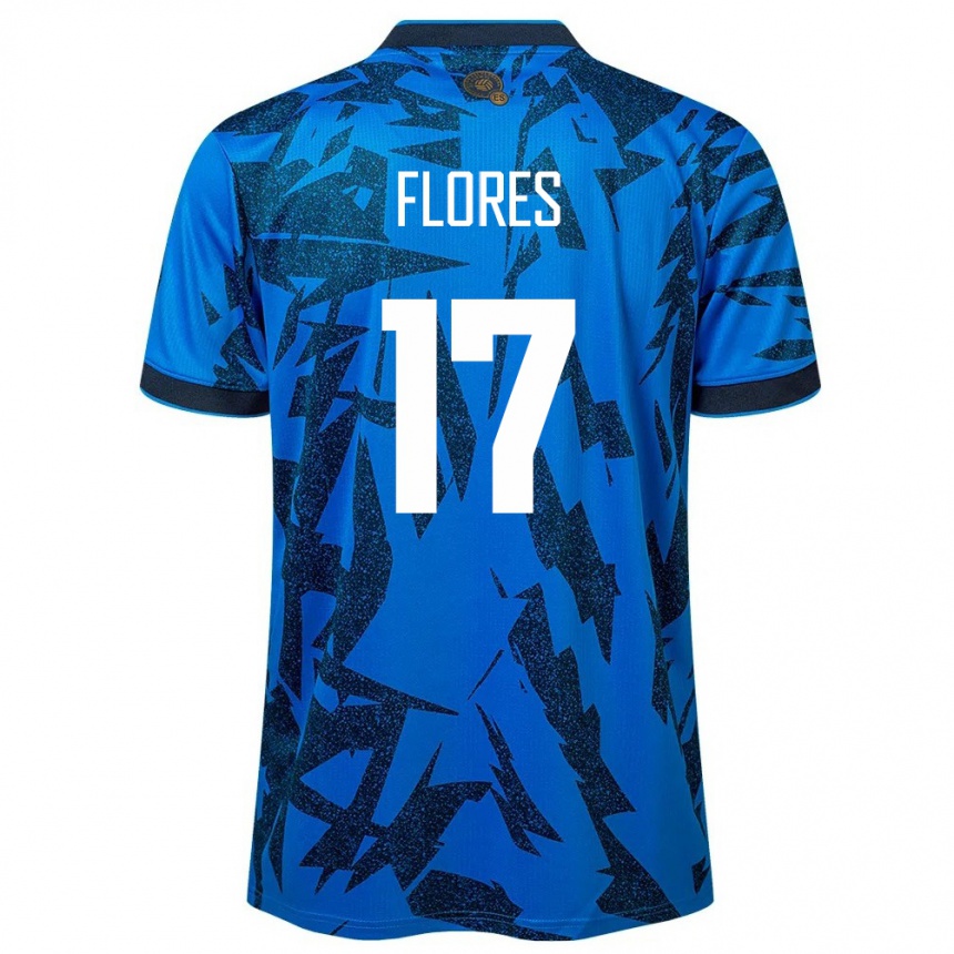 Gyermek Labdarúgás Salvador Diego Flores #17 Kék Hazai Jersey 24-26 Mez Póló Ing