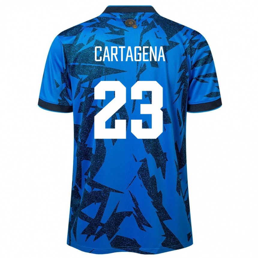 Gyermek Labdarúgás Salvador Melvin Cartagena #23 Kék Hazai Jersey 24-26 Mez Póló Ing