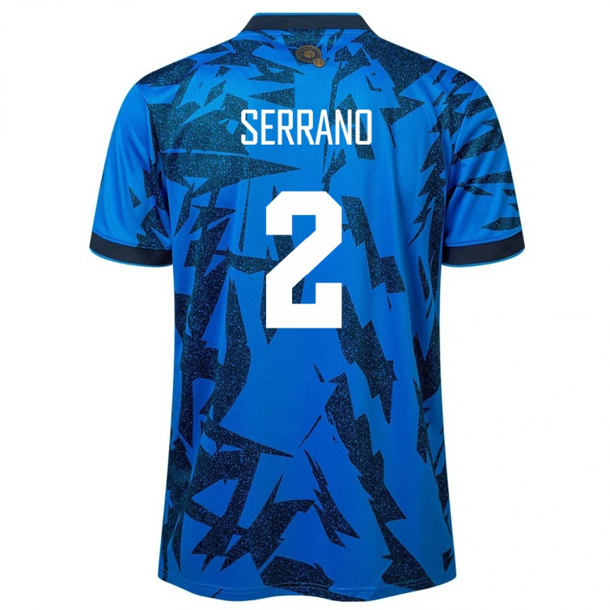 Gyermek Labdarúgás Salvador Alejandro Serrano #2 Kék Hazai Jersey 24-26 Mez Póló Ing