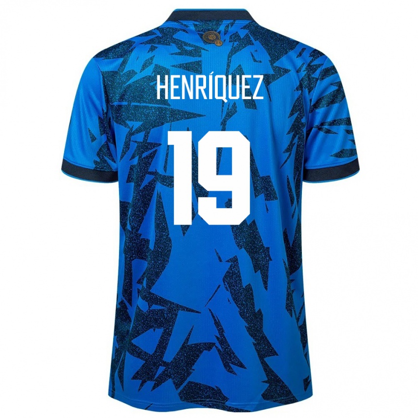 Gyermek Labdarúgás Salvador Alejandro Henríquez #19 Kék Hazai Jersey 24-26 Mez Póló Ing