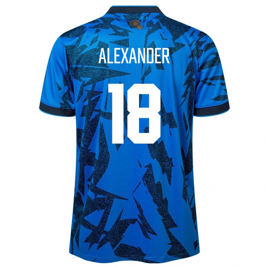 Gyermek Labdarúgás Salvador Alexander Aguilar #18 Kék Hazai Jersey 24-26 Mez Póló Ing