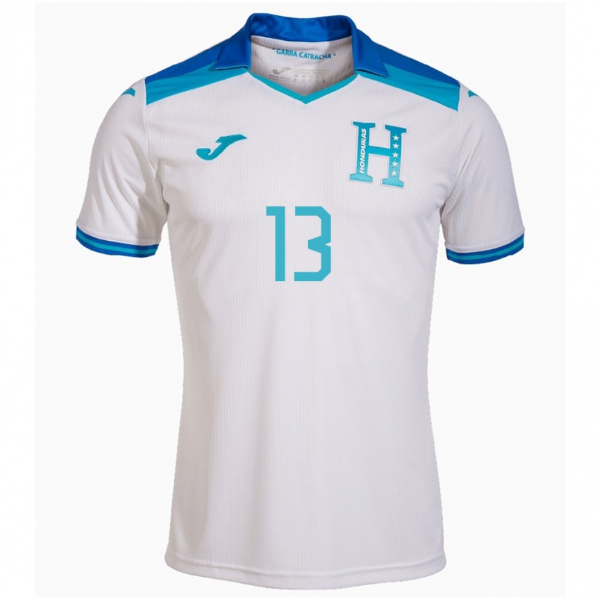 Gyermek Labdarúgás Honduras Edwin Maldonado #13 Fehér Hazai Jersey 24-26 Mez Póló Ing