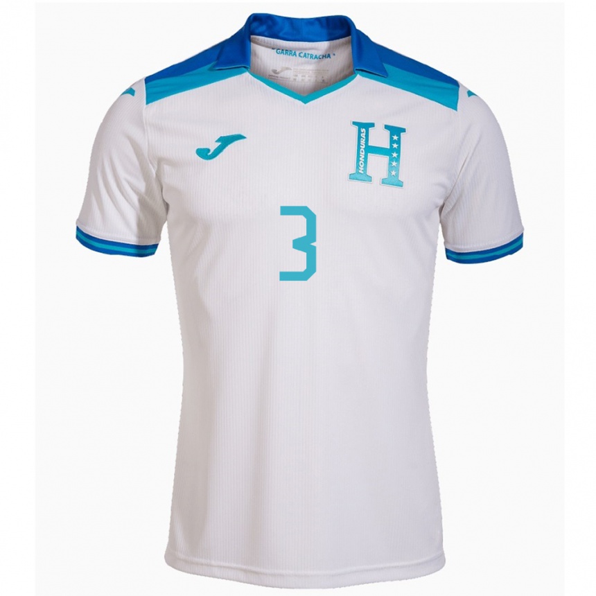 Gyermek Labdarúgás Honduras Bárbara Murillo #3 Fehér Hazai Jersey 24-26 Mez Póló Ing