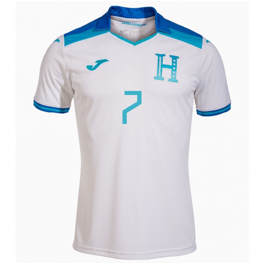 Gyermek Labdarúgás Honduras Jeffry Miranda #7 Fehér Hazai Jersey 24-26 Mez Póló Ing