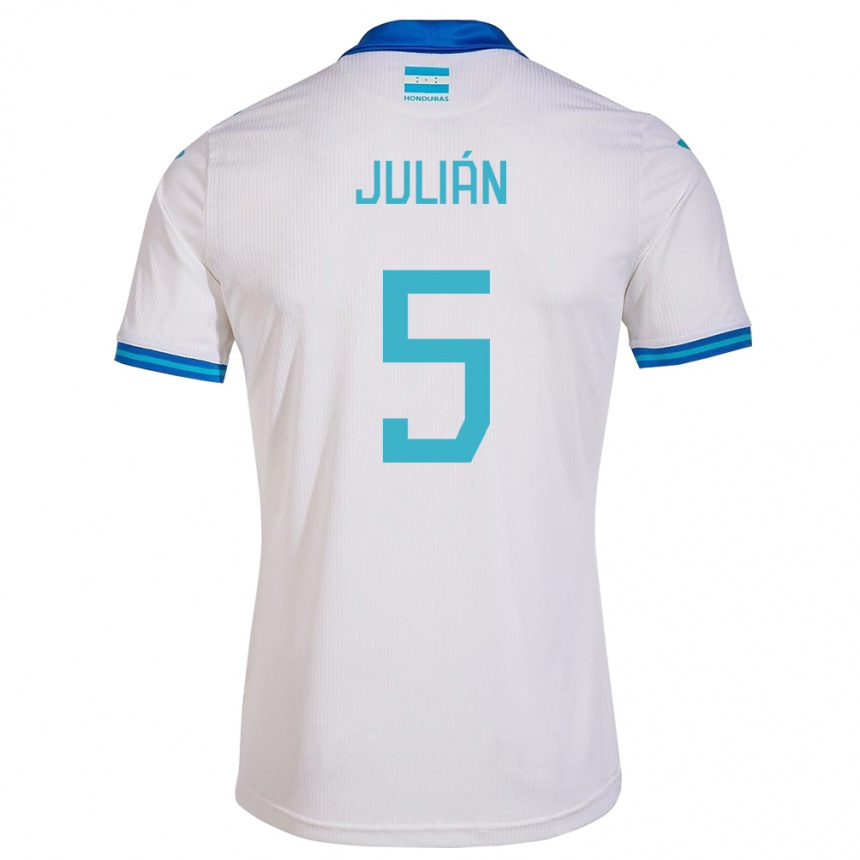 Gyermek Labdarúgás Honduras Julián Martínez #5 Fehér Hazai Jersey 24-26 Mez Póló Ing