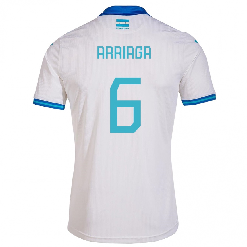 Gyermek Labdarúgás Honduras Javier Arriaga #6 Fehér Hazai Jersey 24-26 Mez Póló Ing