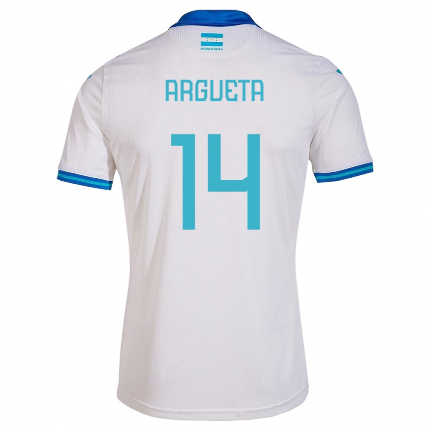 Gyermek Labdarúgás Honduras Carlos Argueta #14 Fehér Hazai Jersey 24-26 Mez Póló Ing