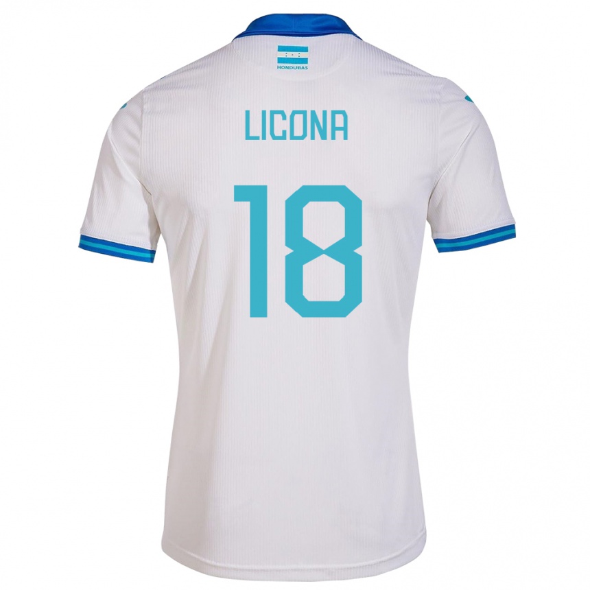 Gyermek Labdarúgás Honduras Marlon Licona #18 Fehér Hazai Jersey 24-26 Mez Póló Ing