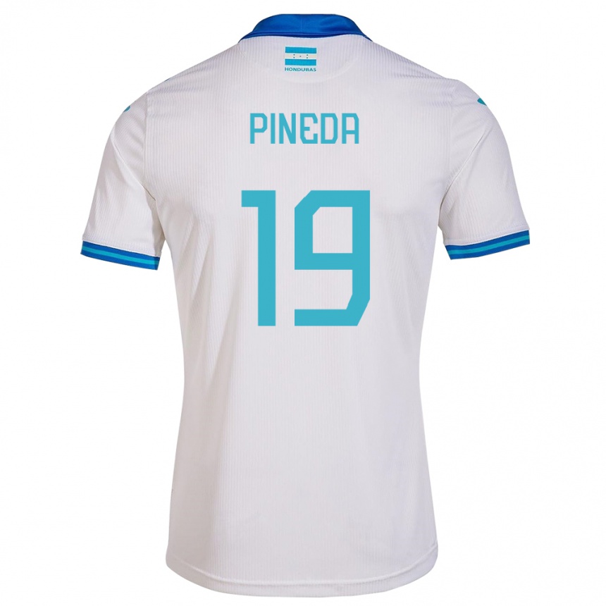 Gyermek Labdarúgás Honduras Carlos Pineda #19 Fehér Hazai Jersey 24-26 Mez Póló Ing