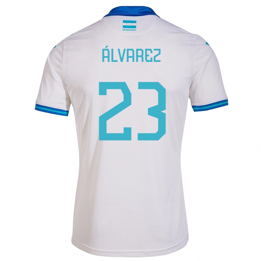 Gyermek Labdarúgás Honduras Jorge Álvarez #23 Fehér Hazai Jersey 24-26 Mez Póló Ing