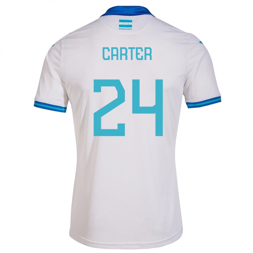 Gyermek Labdarúgás Honduras Daniel Carter #24 Fehér Hazai Jersey 24-26 Mez Póló Ing