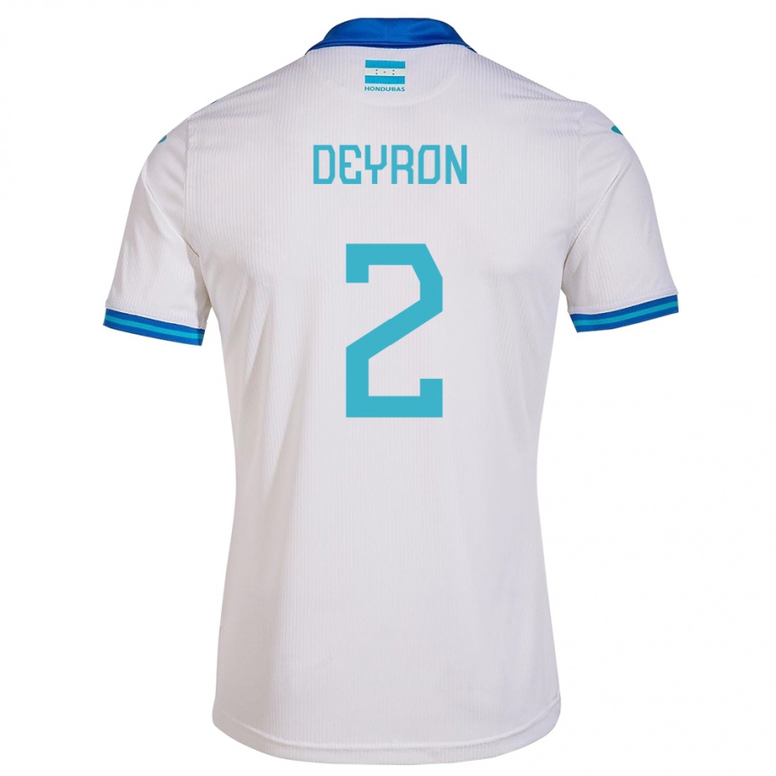 Gyermek Labdarúgás Honduras Deyron Martínez #2 Fehér Hazai Jersey 24-26 Mez Póló Ing