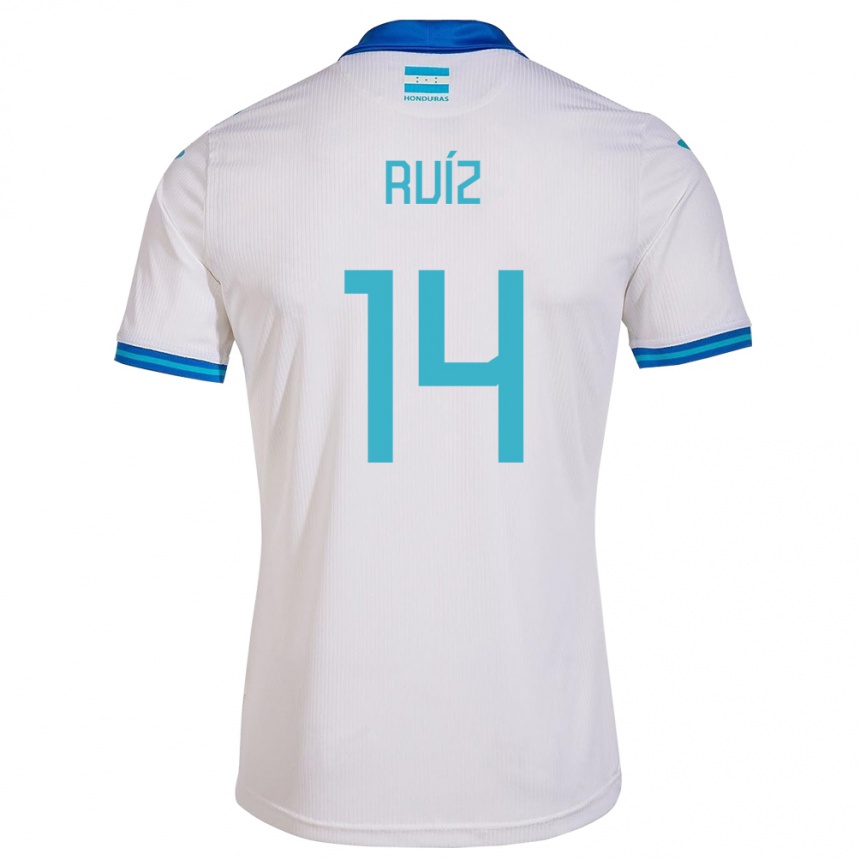 Gyermek Labdarúgás Honduras David Ruíz #14 Fehér Hazai Jersey 24-26 Mez Póló Ing