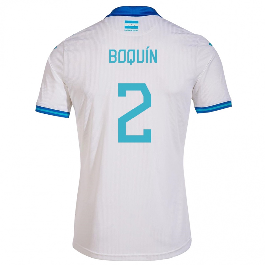 Gyermek Labdarúgás Honduras Stiven Boquín #2 Fehér Hazai Jersey 24-26 Mez Póló Ing