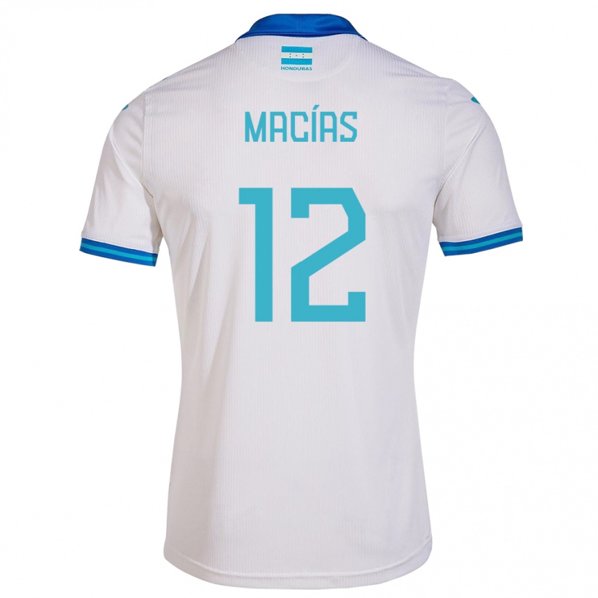 Gyermek Labdarúgás Honduras Owen Macías #12 Fehér Hazai Jersey 24-26 Mez Póló Ing