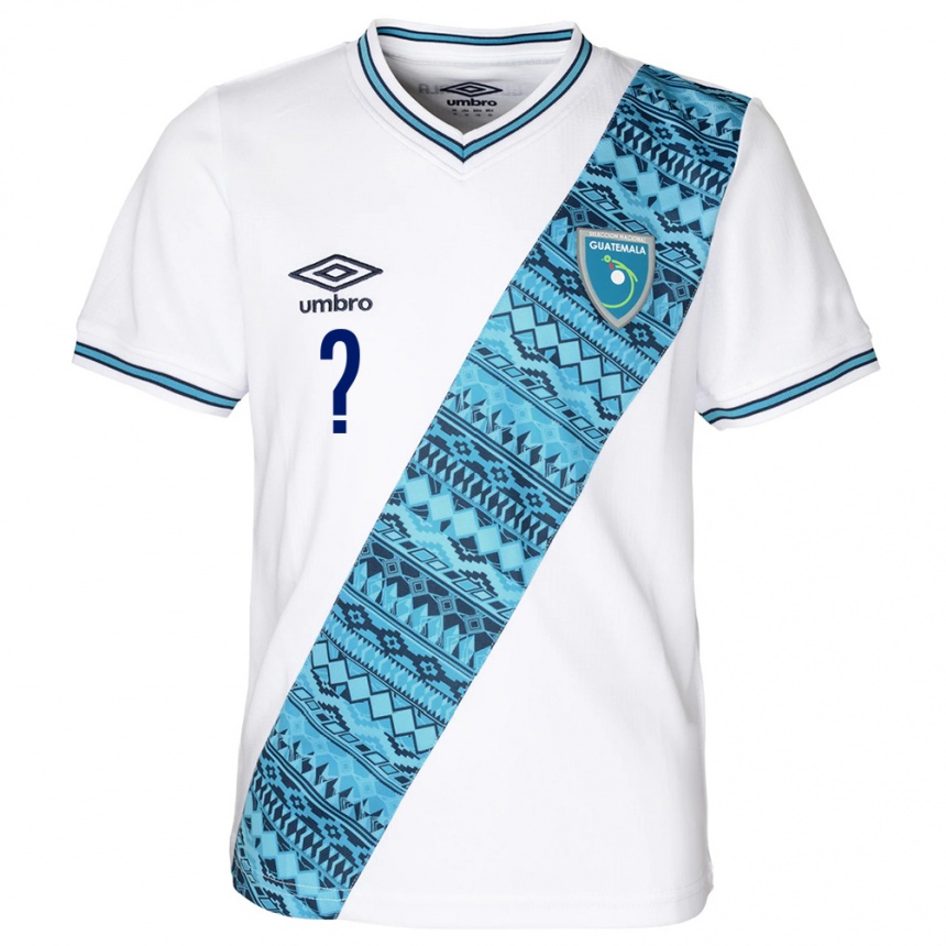 Gyermek Labdarúgás Guatemala Az Ön Neve #0 Fehér Hazai Jersey 24-26 Mez Póló Ing