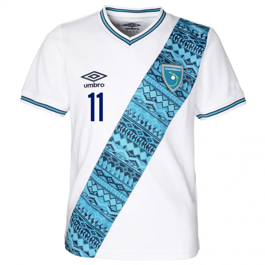 Gyermek Labdarúgás Guatemala Gabino Vásquez #11 Fehér Hazai Jersey 24-26 Mez Póló Ing