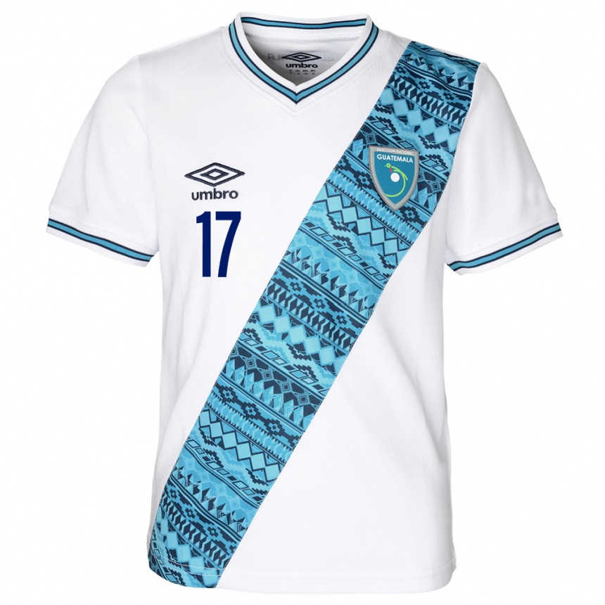 Gyermek Labdarúgás Guatemala Sandra Ovando #17 Fehér Hazai Jersey 24-26 Mez Póló Ing