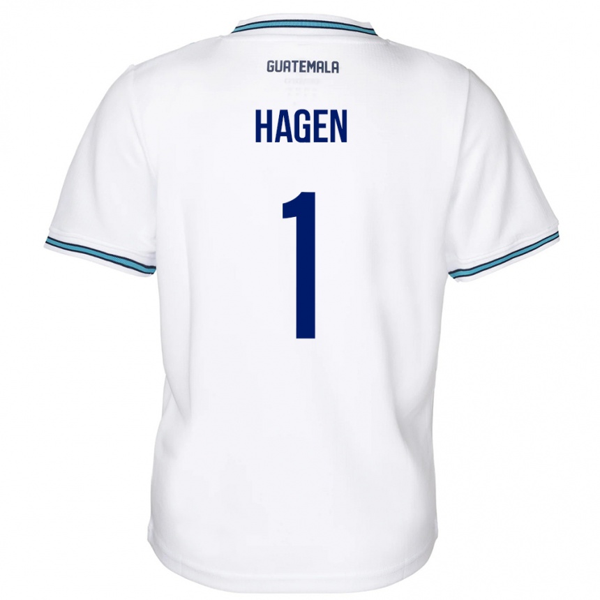 Gyermek Labdarúgás Guatemala Nicholas Hagen #1 Fehér Hazai Jersey 24-26 Mez Póló Ing