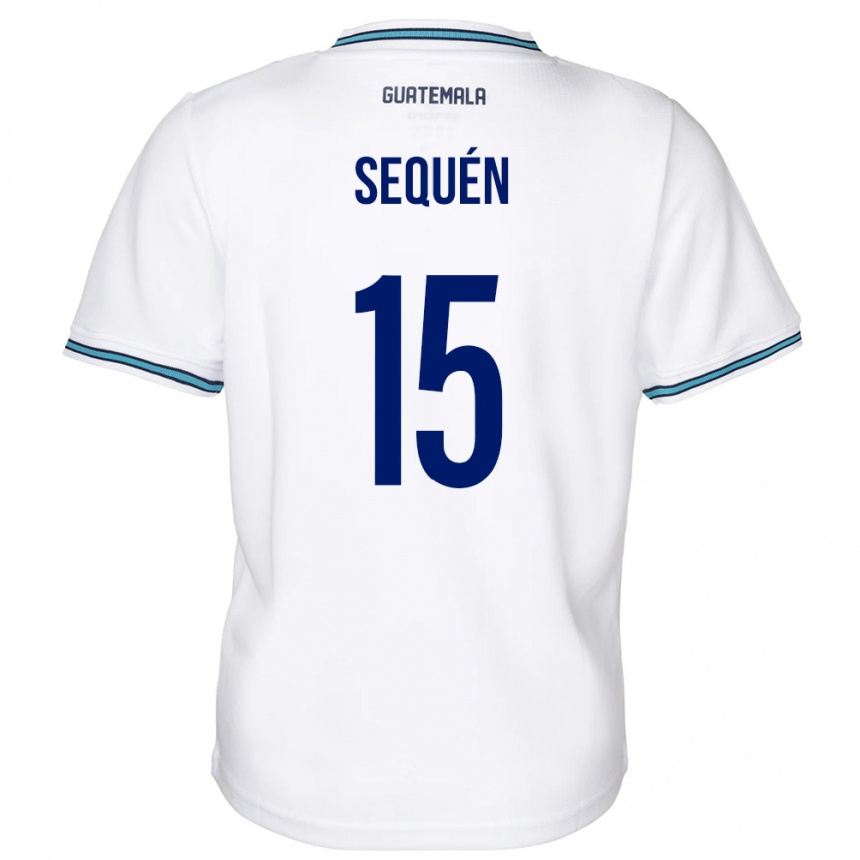 Gyermek Labdarúgás Guatemala Marlon Sequén #15 Fehér Hazai Jersey 24-26 Mez Póló Ing