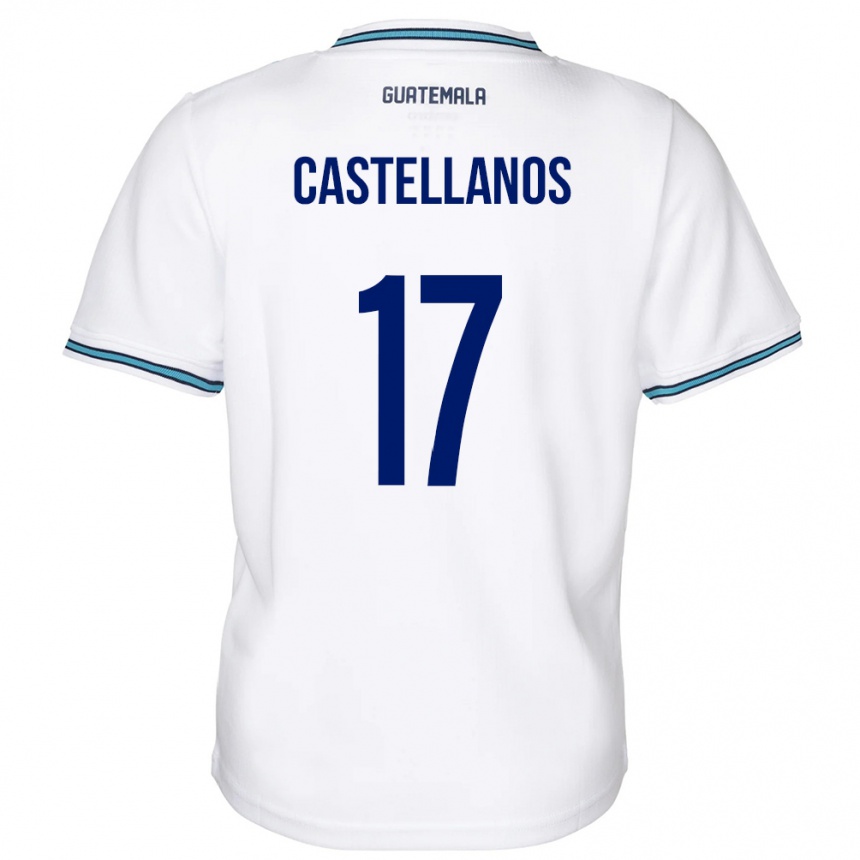 Gyermek Labdarúgás Guatemala Óscar Castellanos #17 Fehér Hazai Jersey 24-26 Mez Póló Ing