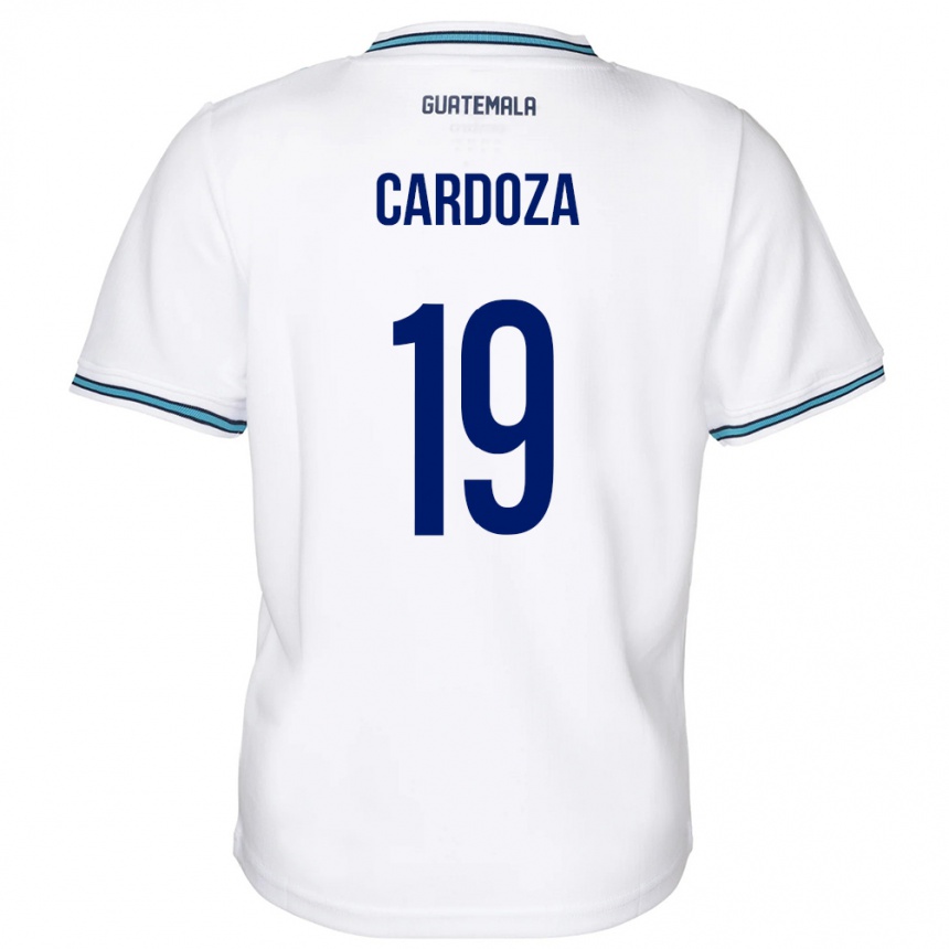 Gyermek Labdarúgás Guatemala Elmer Cardoza #19 Fehér Hazai Jersey 24-26 Mez Póló Ing