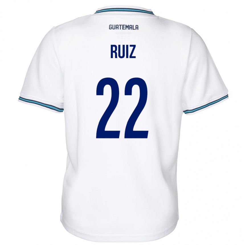 Gyermek Labdarúgás Guatemala Kevin Ruiz #22 Fehér Hazai Jersey 24-26 Mez Póló Ing