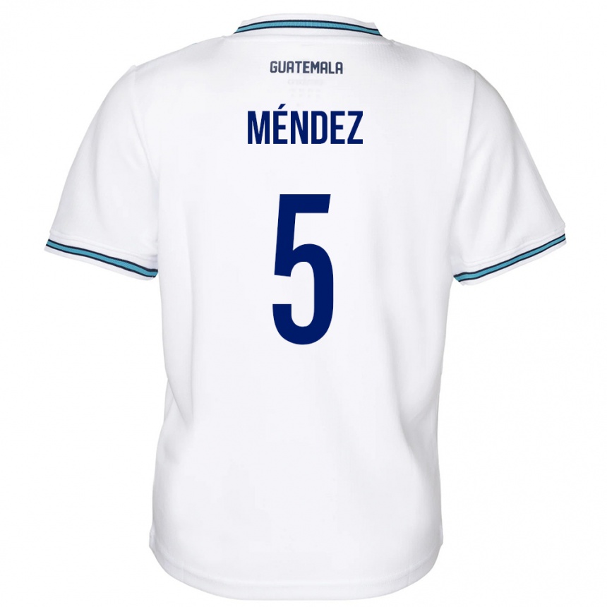 Gyermek Labdarúgás Guatemala Diego Méndez #5 Fehér Hazai Jersey 24-26 Mez Póló Ing