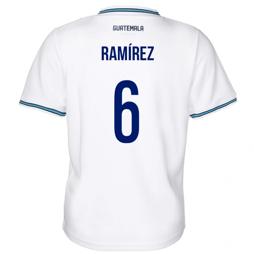 Gyermek Labdarúgás Guatemala Kevin Ramírez #6 Fehér Hazai Jersey 24-26 Mez Póló Ing