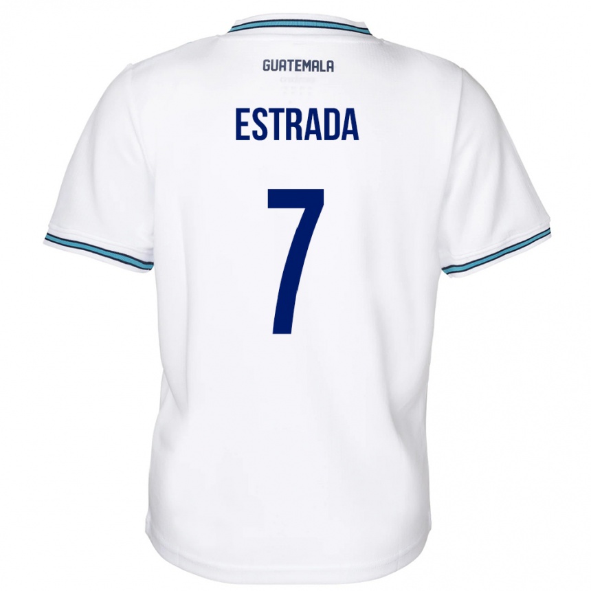 Gyermek Labdarúgás Guatemala Javier Estrada #7 Fehér Hazai Jersey 24-26 Mez Póló Ing