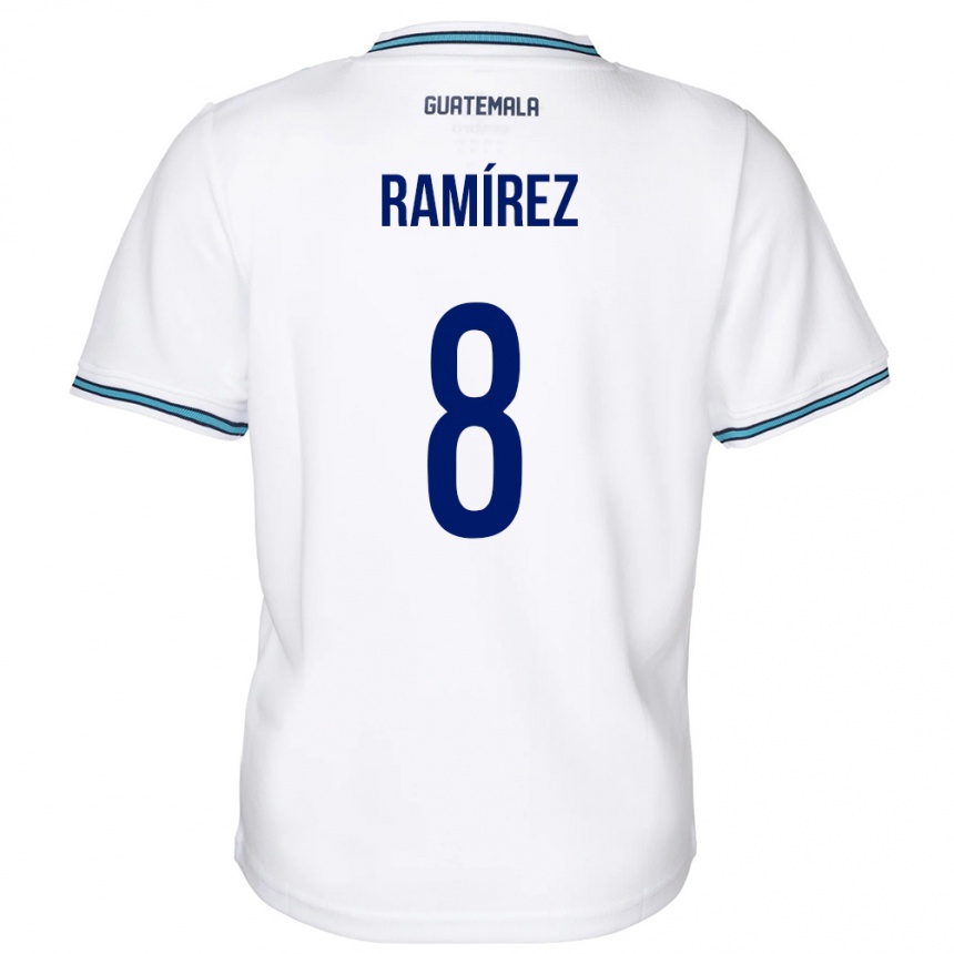 Gyermek Labdarúgás Guatemala Dennis Ramírez #8 Fehér Hazai Jersey 24-26 Mez Póló Ing