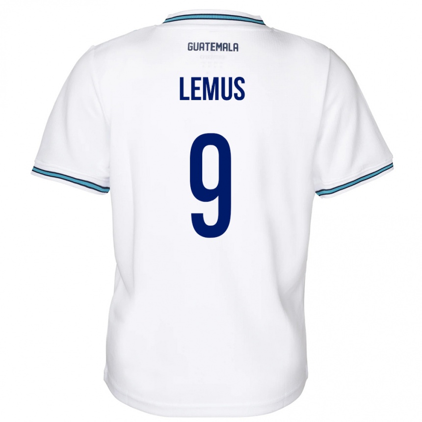 Gyermek Labdarúgás Guatemala Erick Lemus #9 Fehér Hazai Jersey 24-26 Mez Póló Ing