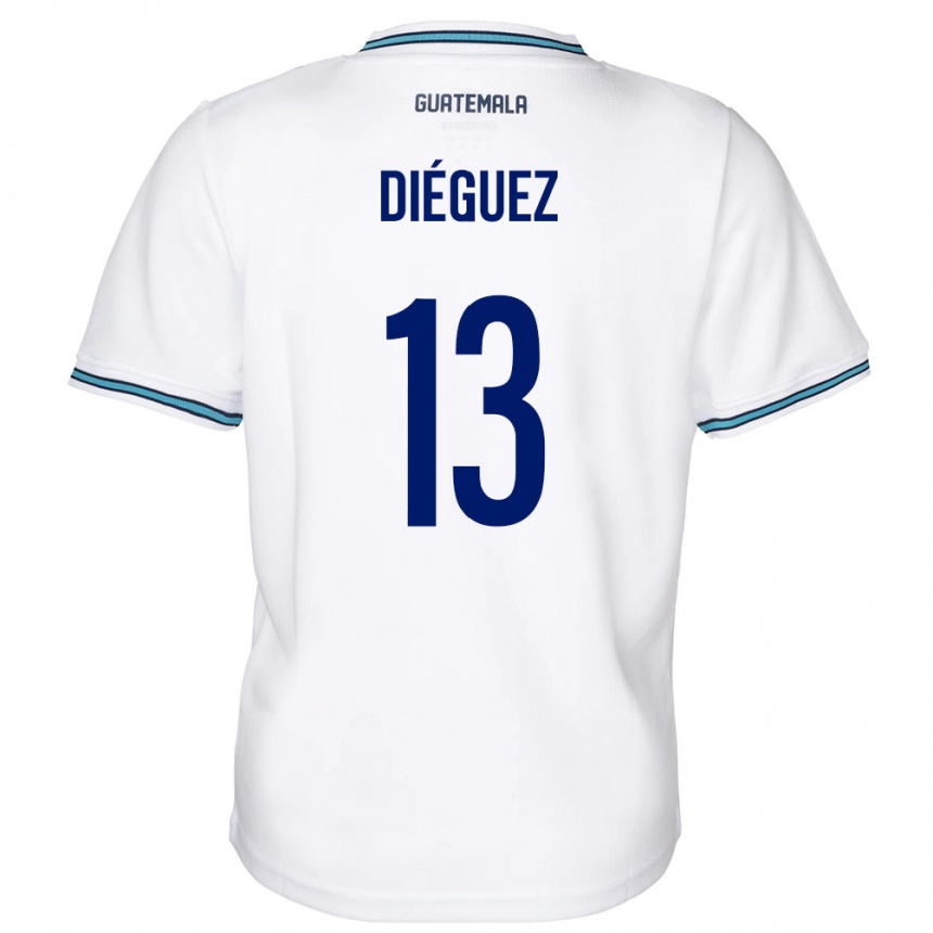 Gyermek Labdarúgás Guatemala Jonathan Diéguez #13 Fehér Hazai Jersey 24-26 Mez Póló Ing