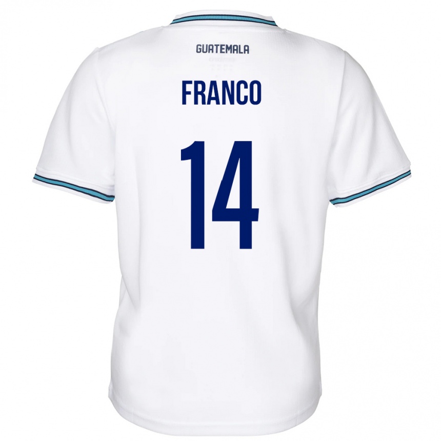 Gyermek Labdarúgás Guatemala Jonathan Franco #14 Fehér Hazai Jersey 24-26 Mez Póló Ing