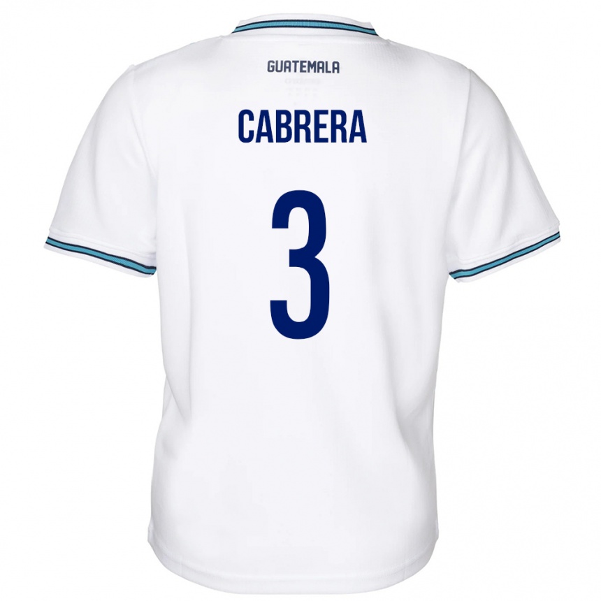 Gyermek Labdarúgás Guatemala Gabriel Cabrera #3 Fehér Hazai Jersey 24-26 Mez Póló Ing