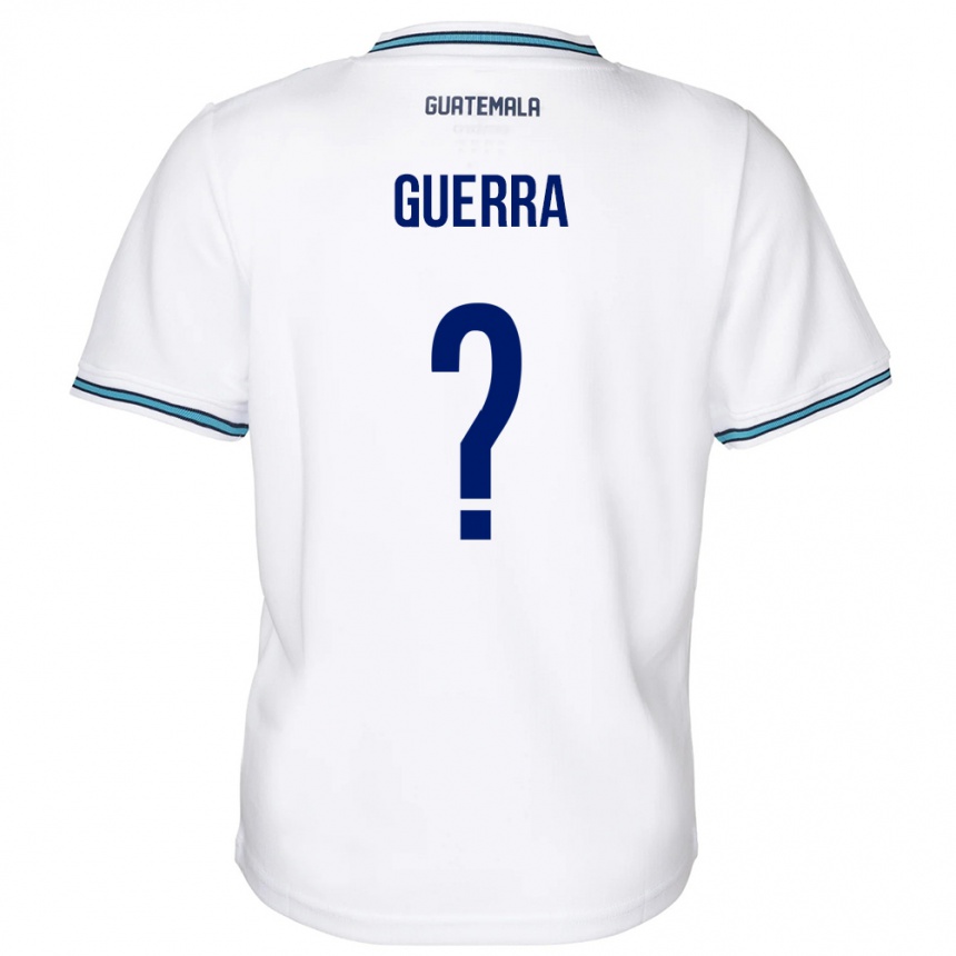 Gyermek Labdarúgás Guatemala Decarlo Guerra #0 Fehér Hazai Jersey 24-26 Mez Póló Ing