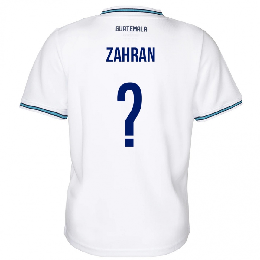 Gyermek Labdarúgás Guatemala William Zahran #0 Fehér Hazai Jersey 24-26 Mez Póló Ing