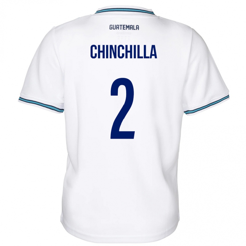 Gyermek Labdarúgás Guatemala Nicolás Chinchilla #2 Fehér Hazai Jersey 24-26 Mez Póló Ing