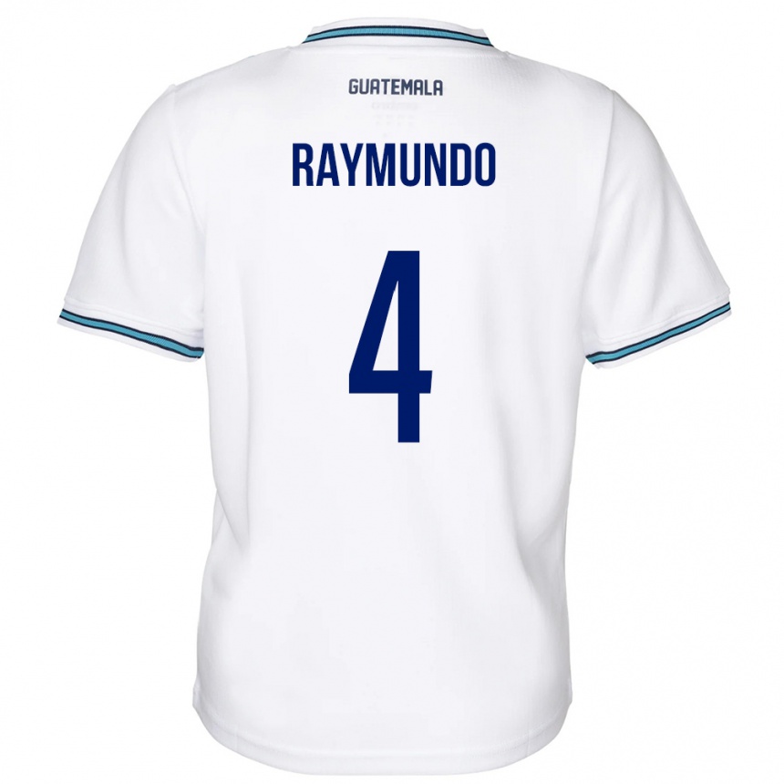 Gyermek Labdarúgás Guatemala Cristopher Raymundo #4 Fehér Hazai Jersey 24-26 Mez Póló Ing