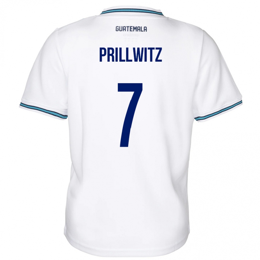 Gyermek Labdarúgás Guatemala Héctor Prillwitz #7 Fehér Hazai Jersey 24-26 Mez Póló Ing