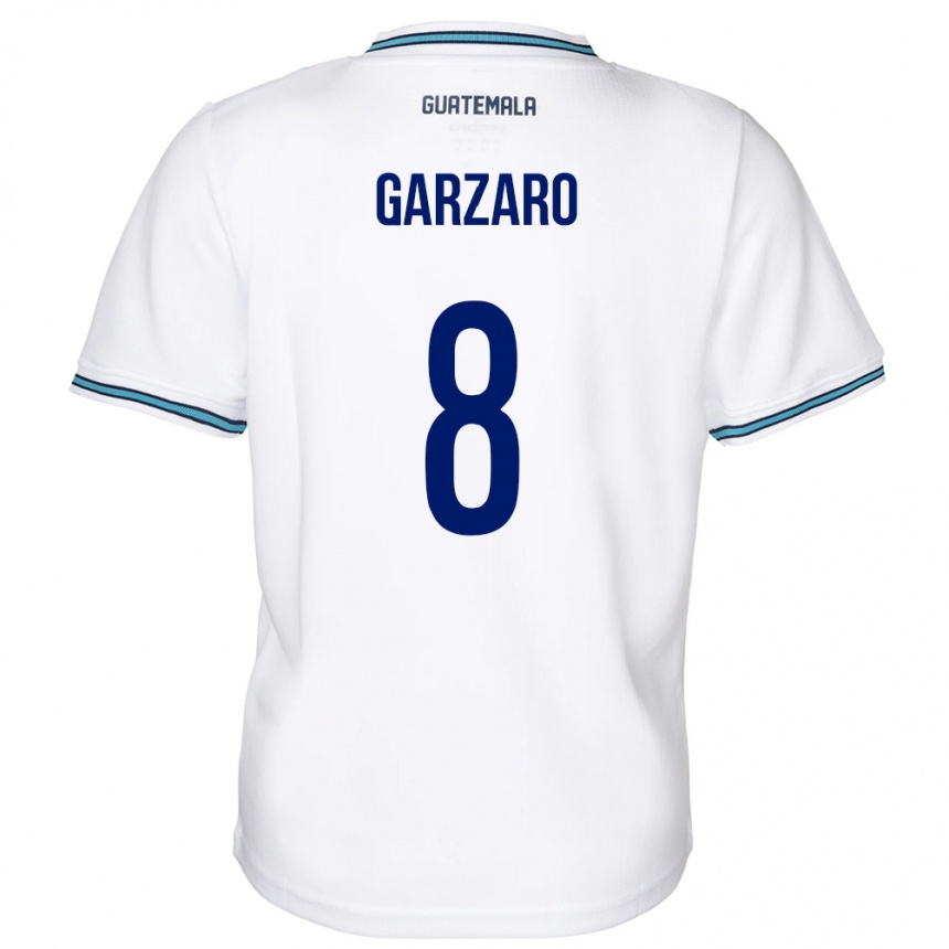 Gyermek Labdarúgás Guatemala Santiago Garzaro #8 Fehér Hazai Jersey 24-26 Mez Póló Ing