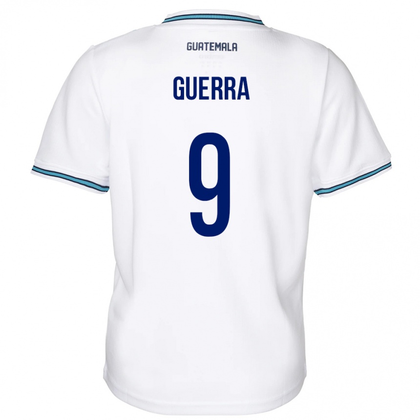 Gyermek Labdarúgás Guatemala Oseas Guerra #9 Fehér Hazai Jersey 24-26 Mez Póló Ing