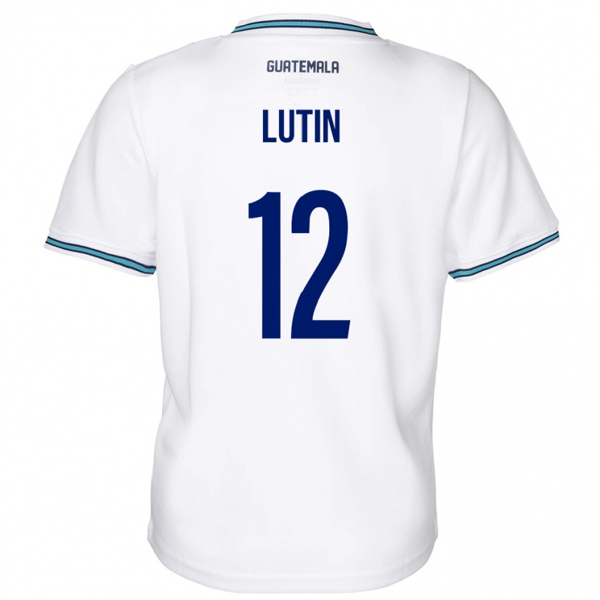 Gyermek Labdarúgás Guatemala John Lutin #12 Fehér Hazai Jersey 24-26 Mez Póló Ing