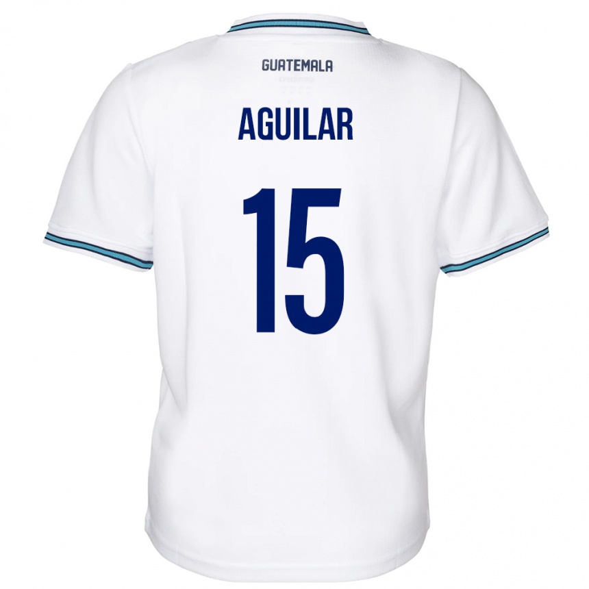 Gyermek Labdarúgás Guatemala Carlos Aguilar #15 Fehér Hazai Jersey 24-26 Mez Póló Ing