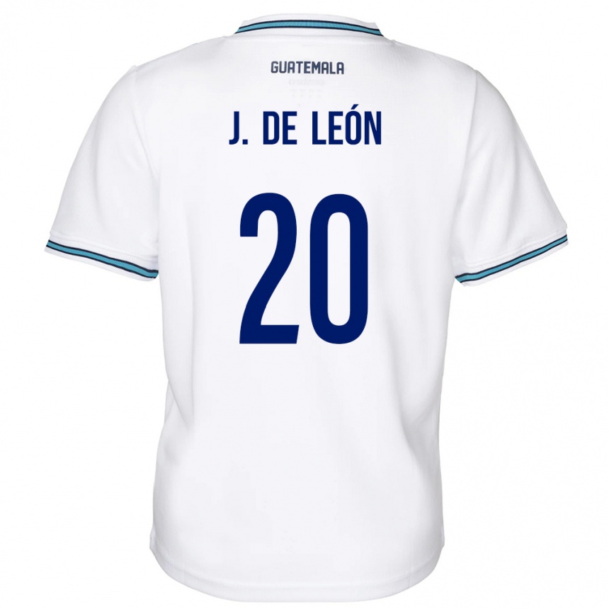 Gyermek Labdarúgás Guatemala Jorge De León #20 Fehér Hazai Jersey 24-26 Mez Póló Ing