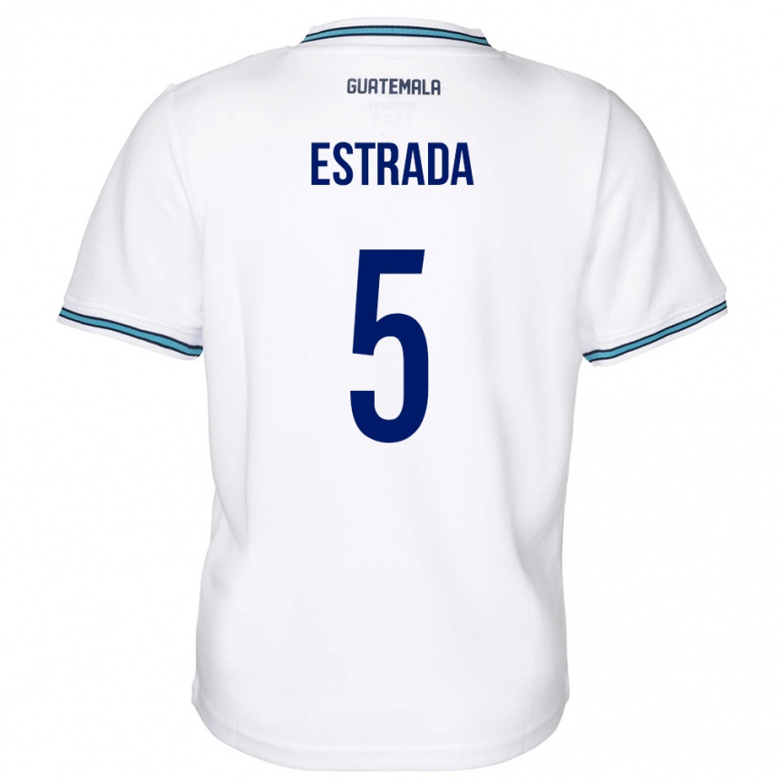 Gyermek Labdarúgás Guatemala Elizabeth Estrada #5 Fehér Hazai Jersey 24-26 Mez Póló Ing