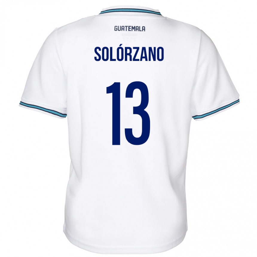 Gyermek Labdarúgás Guatemala Aisha Solórzano #13 Fehér Hazai Jersey 24-26 Mez Póló Ing